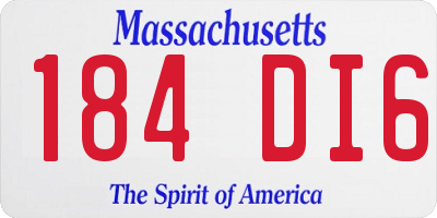 MA license plate 184DI6