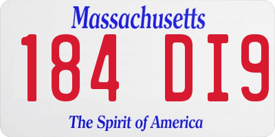 MA license plate 184DI9