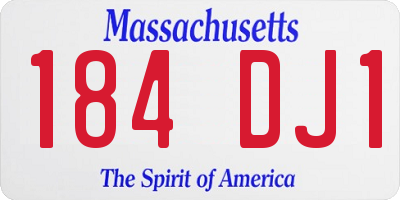 MA license plate 184DJ1