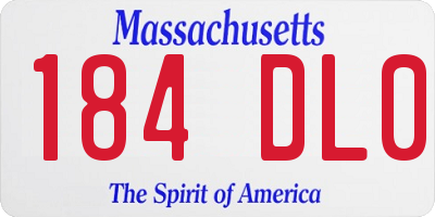 MA license plate 184DL0
