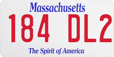 MA license plate 184DL2