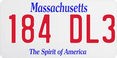 MA license plate 184DL3