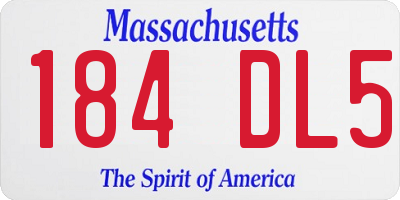 MA license plate 184DL5