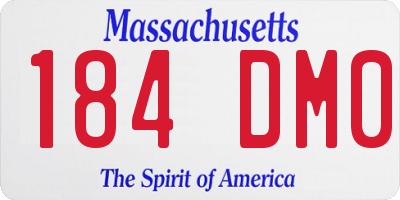 MA license plate 184DM0