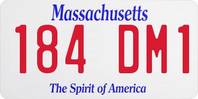 MA license plate 184DM1
