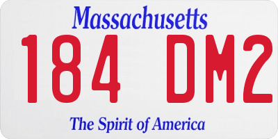 MA license plate 184DM2