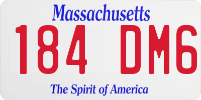 MA license plate 184DM6