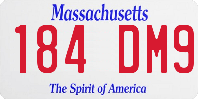 MA license plate 184DM9