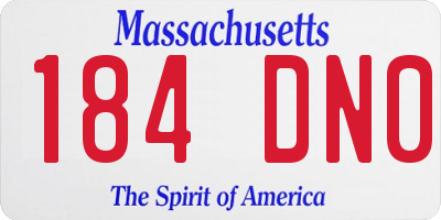 MA license plate 184DN0