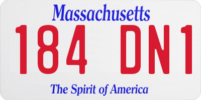 MA license plate 184DN1