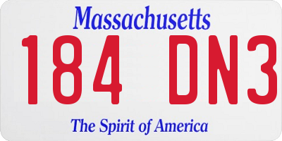 MA license plate 184DN3
