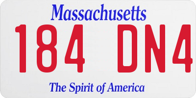 MA license plate 184DN4