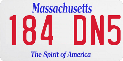 MA license plate 184DN5