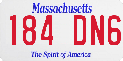 MA license plate 184DN6