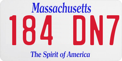 MA license plate 184DN7