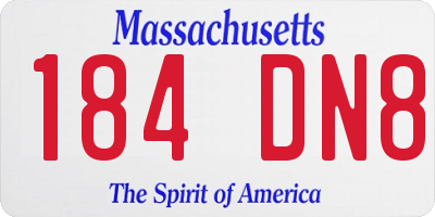 MA license plate 184DN8