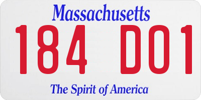 MA license plate 184DO1