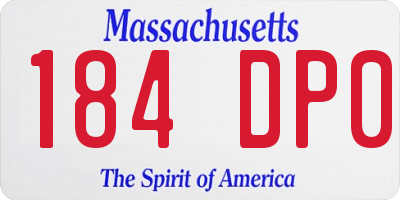 MA license plate 184DP0