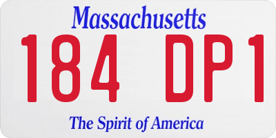 MA license plate 184DP1