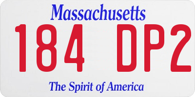 MA license plate 184DP2