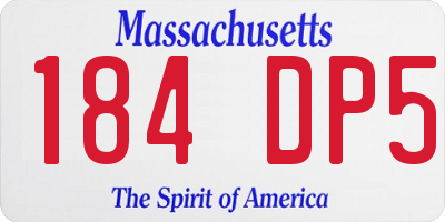 MA license plate 184DP5