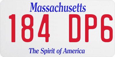 MA license plate 184DP6