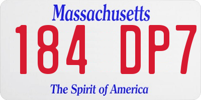 MA license plate 184DP7
