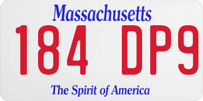 MA license plate 184DP9