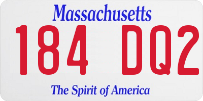 MA license plate 184DQ2