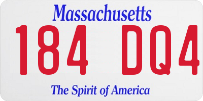 MA license plate 184DQ4