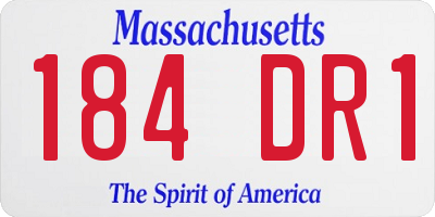 MA license plate 184DR1