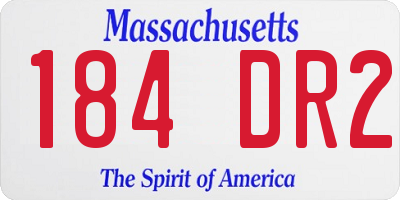 MA license plate 184DR2