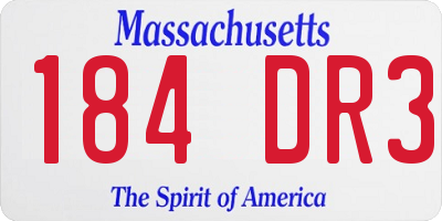 MA license plate 184DR3
