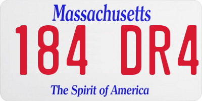 MA license plate 184DR4