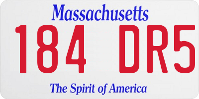 MA license plate 184DR5