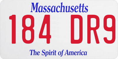 MA license plate 184DR9