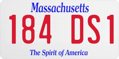 MA license plate 184DS1