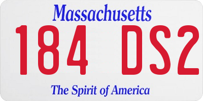 MA license plate 184DS2