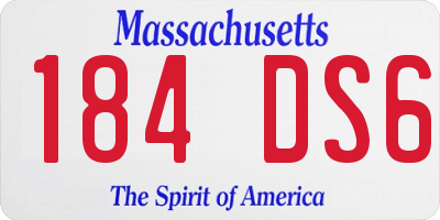 MA license plate 184DS6
