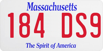 MA license plate 184DS9