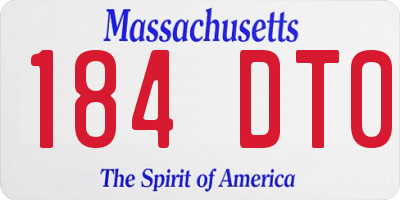 MA license plate 184DT0