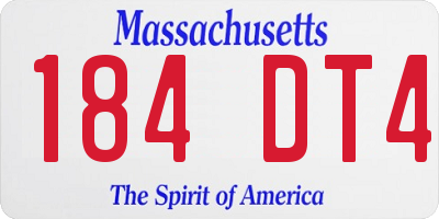 MA license plate 184DT4