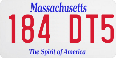 MA license plate 184DT5