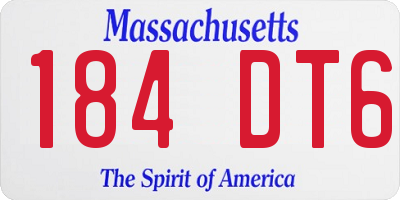 MA license plate 184DT6