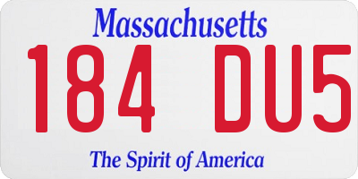 MA license plate 184DU5