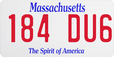 MA license plate 184DU6