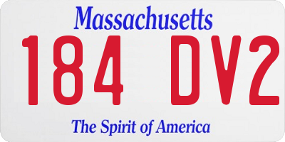MA license plate 184DV2