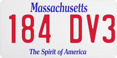 MA license plate 184DV3