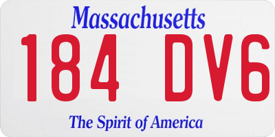 MA license plate 184DV6