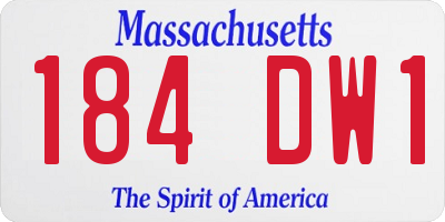 MA license plate 184DW1